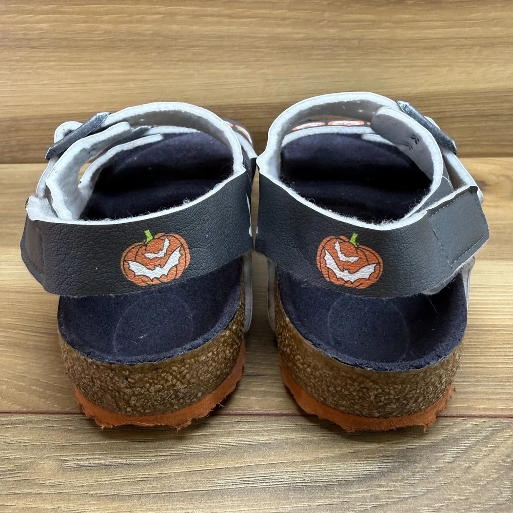 Birkenstock Milano Kids Halloween Sandals 1 EU 32‎ Black Orange Walking Casual